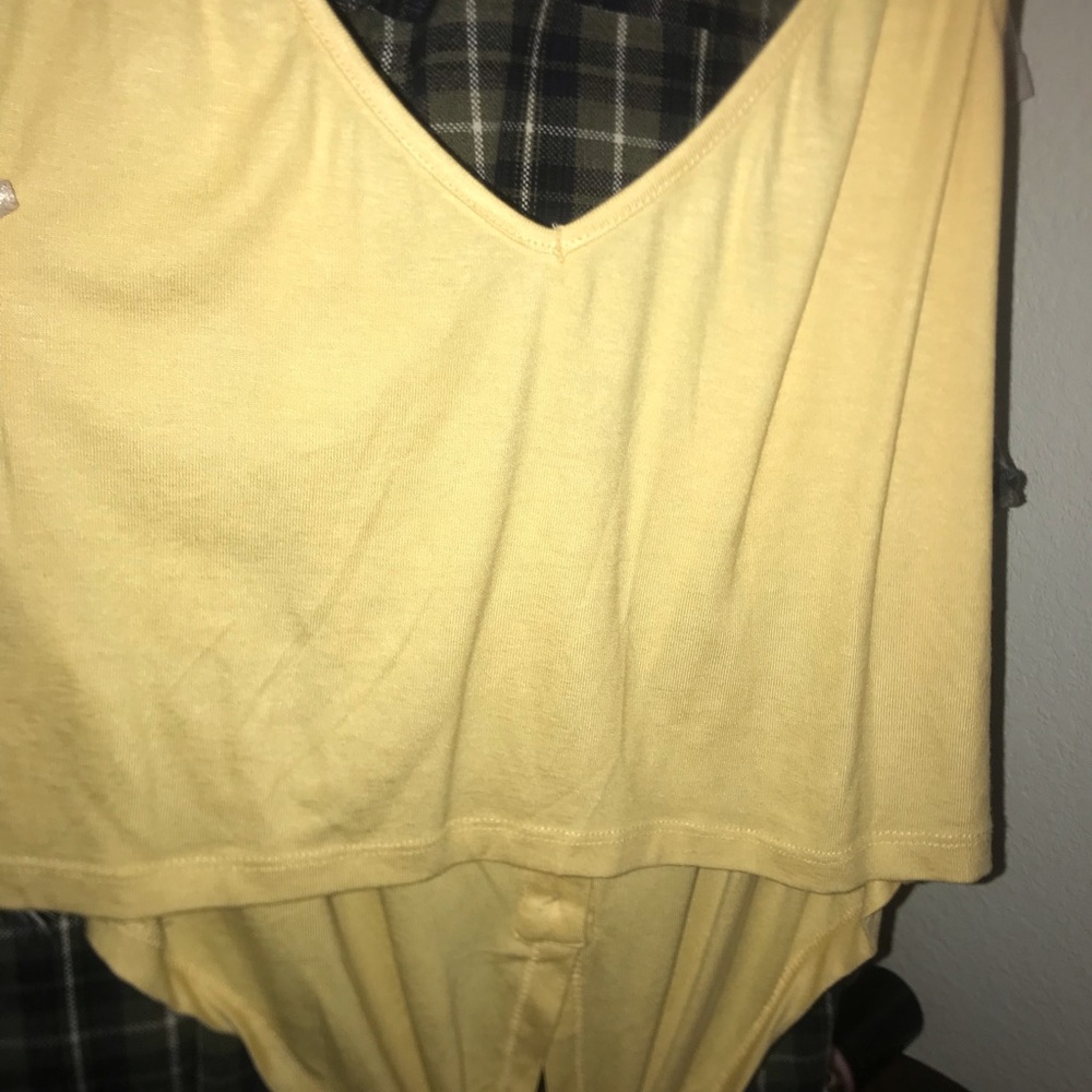 Yellow cute crop tank top